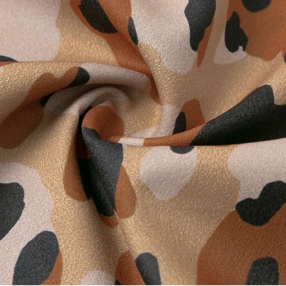 CLEARANCE Button Up Leopard Animal Print Cami Maxi Dress - Picture 5 of 5